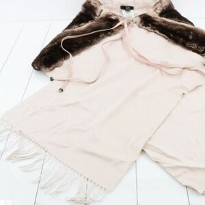 Fendi EUC rabbit fur cashmere oversized shawl stole w/ dustbag